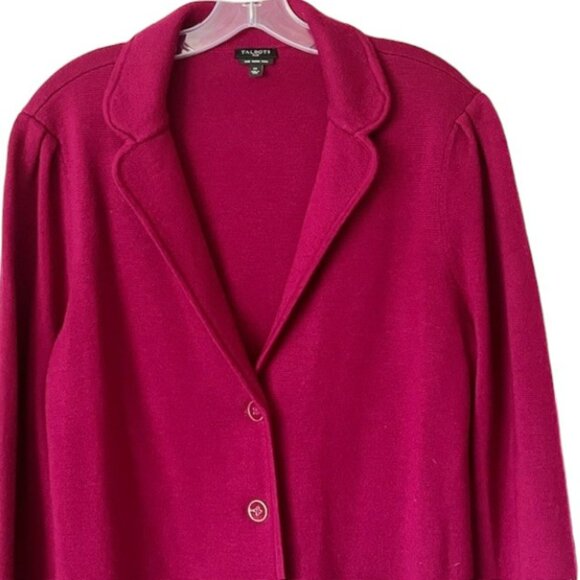 Talbots Raspberry Red Knit Blazer Jacket - Picture 2 of 10